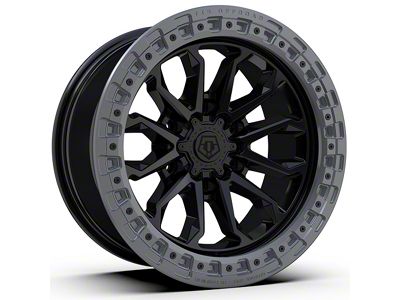 TIS 556BA Satin Black with Anthracite Simulated Bead Ring 6-Lug Wheel; 17x9; -12mm Offset (14-18 Sierra 1500)