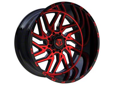 TIS 544MBR Gloss Black with Red Tint Accent 6-Lug Wheel; 22x12; -44mm Offset (14-18 Silverado 1500)