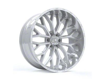 TIS 565 Gloss Silver with Brushed Face and Lip 8-Lug Wheel; 22x12; -44mm Offset (15-19 Silverado 2500 HD)