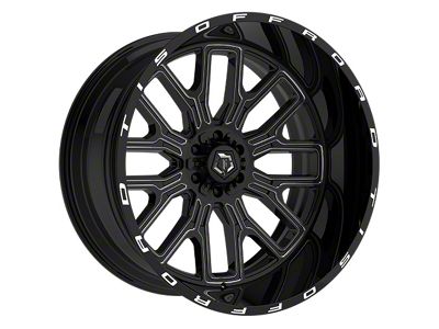 TIS 560BM Gloss Black Milled 8-Lug Wheel; 24x14; -76mm Offset (23-24 F-250 Super Duty)