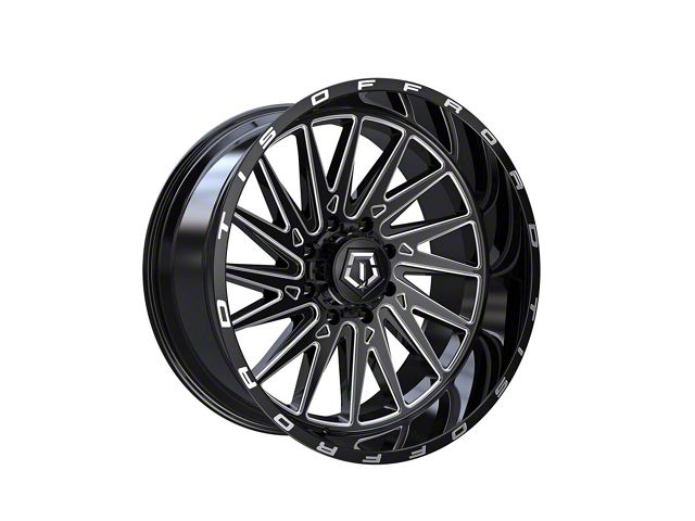 TIS 547BM Gloss Black Milled 8-Lug Wheel; 22x10; 10mm Offset (23-24 F-350 Super Duty SRW)