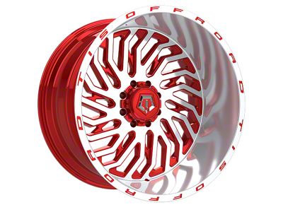 TIS 561MRL Gloss Red Machined 8-Lug Wheel; 24x14; -76mm Offset (23-24 F-350 Super Duty SRW)