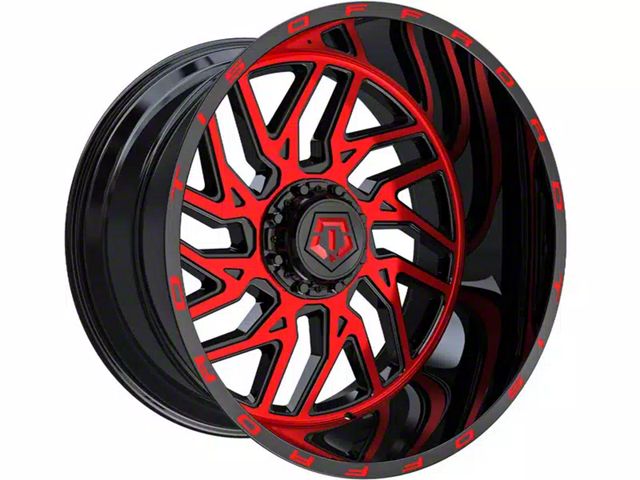 TIS 544MBR Gloss Black with Red Tint Accent 6-Lug Wheel; 22x12; -44mm Offset (2024 Ranger)