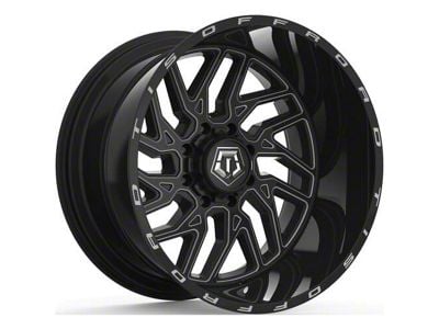 TIS 544BM Gloss Black Milled 8-Lug Wheel; 22x14; -76mm Offset (94-02 RAM 2500)