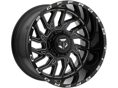 TIS 544BM Gloss Black Milled 6-Lug Wheel; 20x9; 0mm Offset (99-06 Sierra 1500)