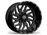 TIS 544BM Gloss Black Milled 6-Lug Wheel; 22x12; -44mm Offset (99-06 Silverado 1500)