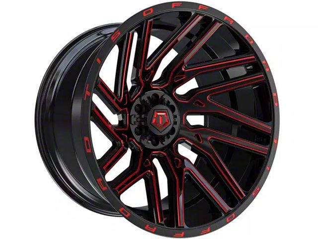 TIS 554BMR Gloss Black with Red Tint Accent 6-Lug Wheel; 20x10; -19mm Offset (23-24 Canyon)