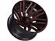 TIS 554BMR Gloss Black with Red Tint Accent 6-Lug Wheel; 20x12; -44mm Offset (23-24 Canyon)