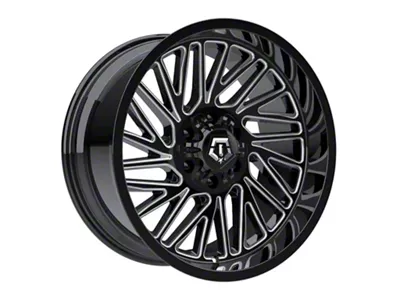 TIS 553 Gloss Black Milled 5-Lug Wheel; 20x9; 0mm Offset (05-11 Dakota)