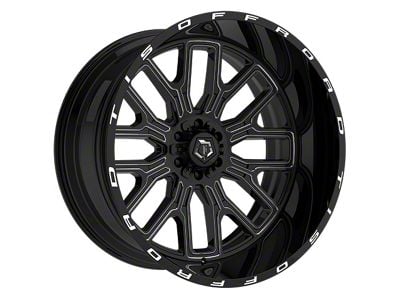 TIS 560BM Gloss Black Milled 8-Lug Wheel; 24x14; -76mm Offset (17-22 F-350 Super Duty SRW)