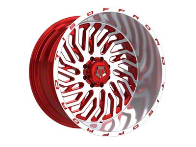 TIS 561MRL Gloss Red Machined 8-Lug Wheel; 22x12; -44mm Offset (17-22 F-350 Super Duty SRW)