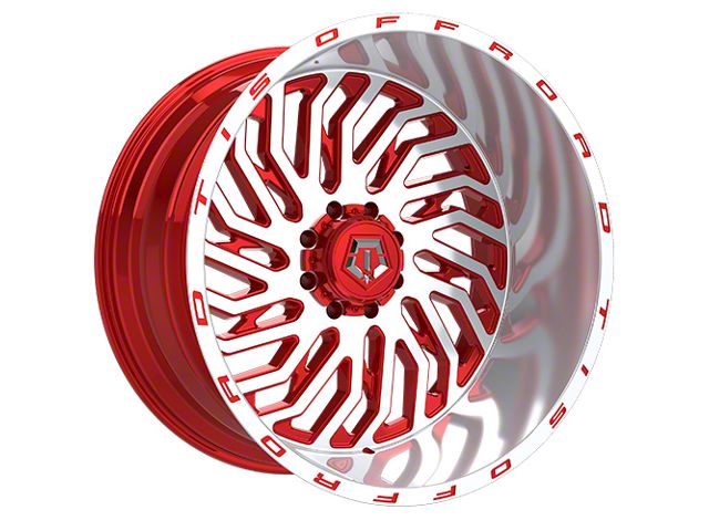 TIS 561MRL Gloss Red Machined 8-Lug Wheel; 24x14; -76mm Offset (17-22 F-350 Super Duty SRW)