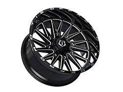 TIS 547 Gloss Black Milled 5-Lug Wheel; 24x14; -76mm Offset (09-18 RAM 1500)