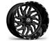 TIS 544BM Gloss Black Milled 8-Lug Wheel; 22x12; -44mm Offset (19-24 RAM 3500 SRW)