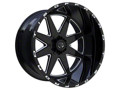 TIS 551BM Gloss Black Milled 8-Lug Wheel; 22x12; -44mm Offset (07-10 Sierra 2500 HD)