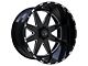 TIS 551BM Gloss Black Milled 8-Lug Wheel; 22x12; -44mm Offset (07-10 Sierra 2500 HD)