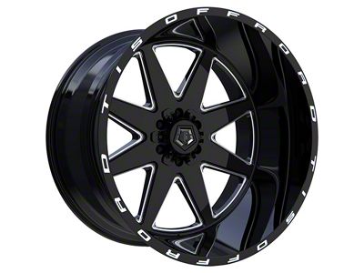 TIS 551BM Gloss Black Milled 8-Lug Wheel; 20x10; -25mm Offset (07-10 Silverado 2500 HD)