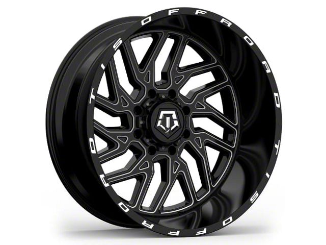 TIS 544BM Gloss Black Milled 8-Lug Wheel; 22x14; -76mm Offset (17-22 F-250 Super Duty)