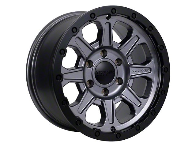 Tremor Wheels 103 Impact Graphite Grey with Black Lip 6-Lug Wheel; 17x8.5; 0mm Offset (19-23 Ranger)