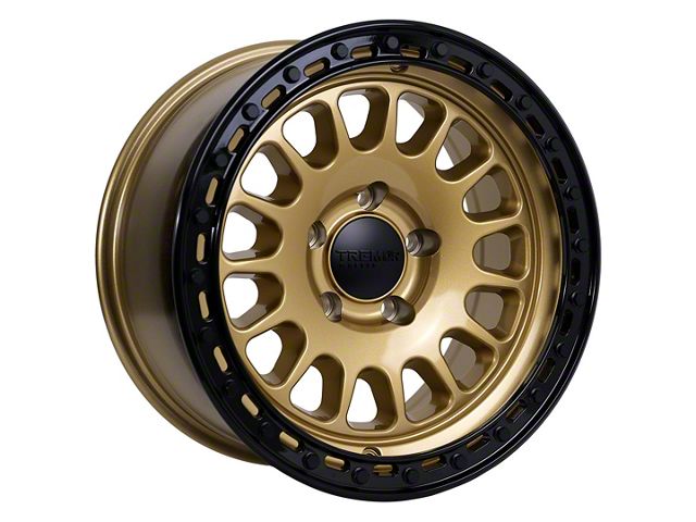 Tremor Wheels 104 Aftershock Gloss Gold with Gloss Black Lip 6-Lug Wheel; 17x8.5; 0mm Offset (14-18 Sierra 1500)