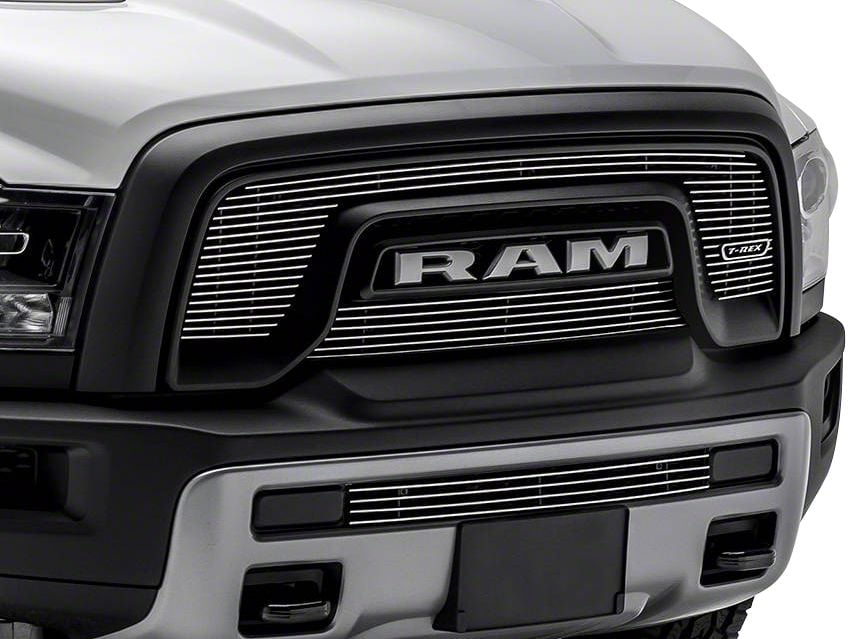 T-REX Grilles RAM 1500 Billet Series Upper Overlay Grilles; Polished ...