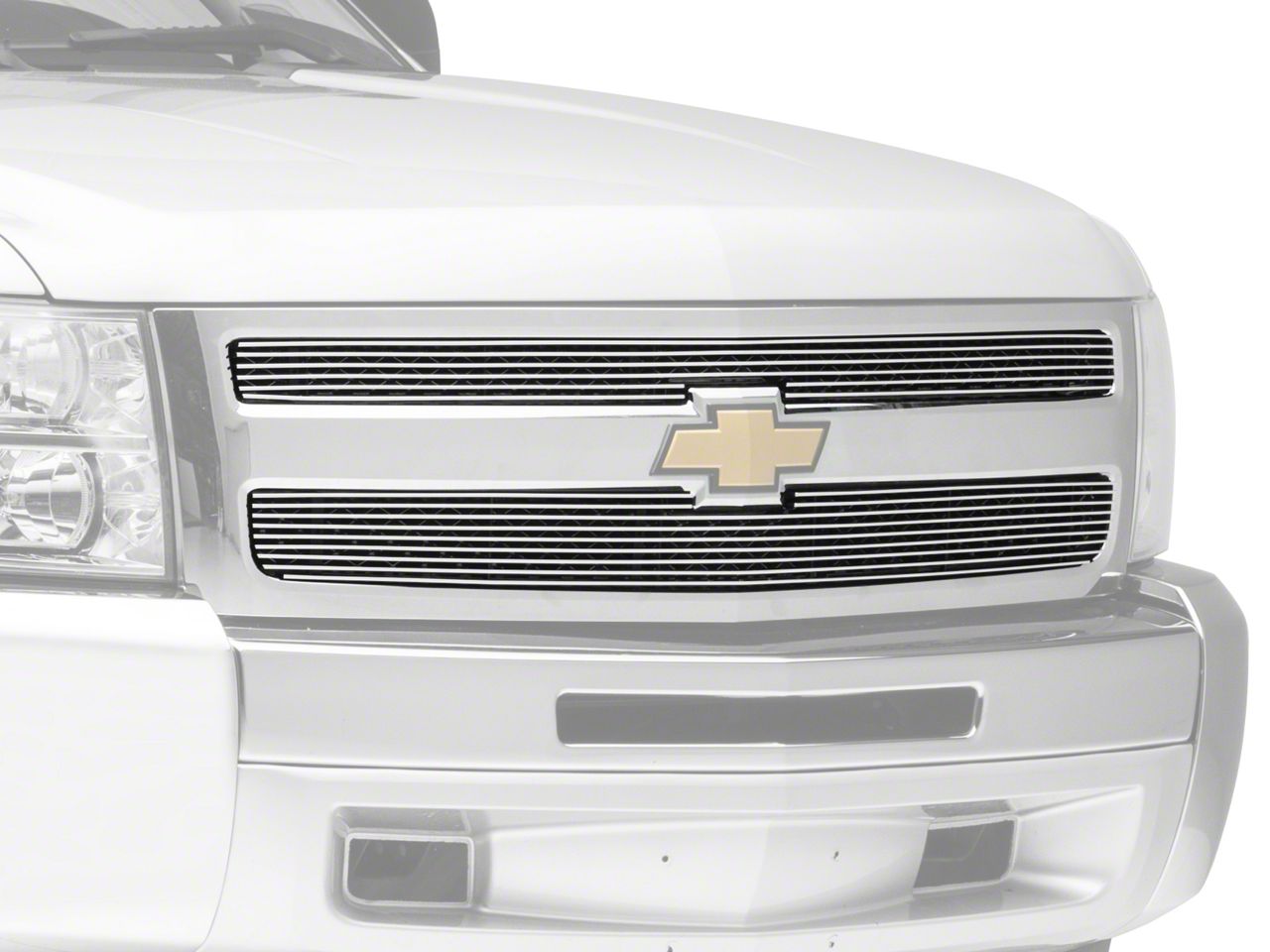 T-rex Grilles Silverado 1500 Billet Series Upper Overlay Grilles 