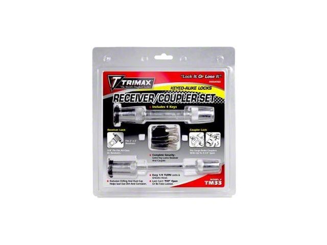 Trimax Locks 5/8-Inch x 2-3/4-Inch Receiver Lock and 3-1/2-Inch Coupler Lock