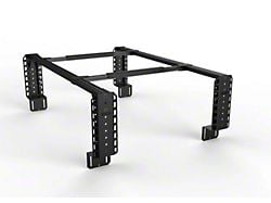 TRUKD 18.50-Inch V2 Truck Bed Rack with Bed Clamp Attachment; Black Bars (07-25 Silverado 3500 HD)