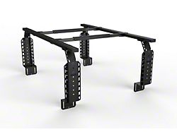 TRUKD 24.50-Inch V2 Truck Bed Rack with Bed Clamp Attachment; Black Bars (07-25 Silverado 3500 HD)