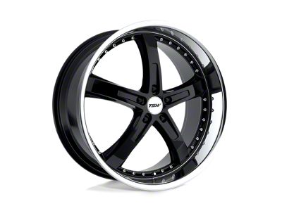 TSW Jarama Gloss Black with Mirror Cut Lip 5-Lug Wheel; 17x8; 40mm Offset (87-90 Dakota)