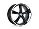 TSW Jarama Gloss Black with Mirror Cut Lip 5-Lug Wheel; 17x8; 40mm Offset (87-90 Dakota)