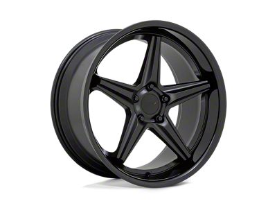 TSW Launch Matte Black with Gloss Black Lip 5-Lug Wheel; 20x10; 25mm Offset (87-90 Dakota)