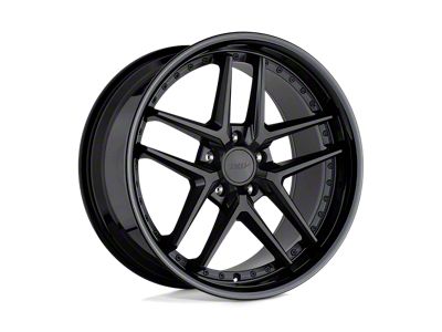 TSW Premio Matte Black with Gloss Black Lip 5-Lug Wheel; 19x9.5; 20mm Offset (87-90 Dakota)