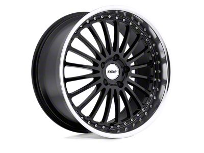 TSW Silverstone Gloss Black with Mirror Cut Lip 5-Lug Wheel; 19x8; 20mm Offset (87-90 Dakota)