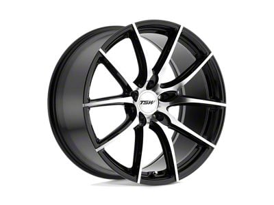 TSW Sprint Gloss Black with Mirror Cut Face 5-Lug Wheel; 17x8; 40mm Offset (87-90 Dakota)