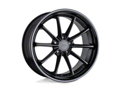 TSW Sweep Matte Black with Gloss Black Lip 5-Lug Wheel; 19x9.5; 40mm Offset (87-90 Dakota)