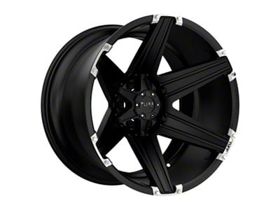 Tuff A.T. T12 Satin Black with Brushed Inserts 6-Lug Wheel; 20x12; -45mm Offset (15-20 Yukon)