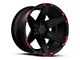 Tuff A.T. T12 Satin Black with Red Inserts 6-Lug Wheel; 22x12; -45mm Offset (99-06 Silverado 1500)