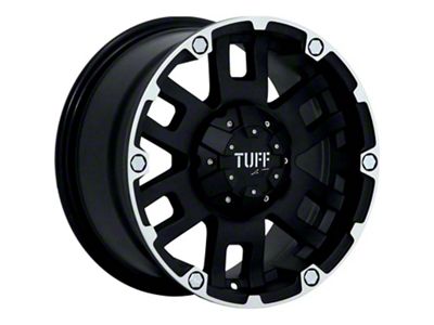 Tuff A.T. T-13 Matte Black with Machined Face 8-Lug Wheel; 20x9; 18mm Offset (01-06 Silverado 3500 HD SRW)