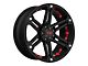 Tuff A.T. T01 Flat Black with Red Inserts 8-Lug Wheel; 18x9; 12mm Offset (03-09 RAM 2500)