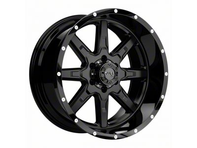 Tuff A.T. T15 Satin Black with Gloss Black Lip 8-Lug Wheel; 18x10; -13mm Offset (03-09 RAM 2500)