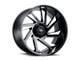 Tuff A.T. T1B Gloss Black with Milled Spokes 6-Lug Wheel; 22x12; -45mm Offset (04-08 F-150)