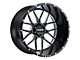 Tuff A.T. T23 Gloss Black with Milled Spokes and Dimples 6-Lug Wheel; 22x14; -76mm Offset (07-13 Sierra 1500)