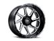 Tuff A.T. T2B Gloss Black with Milled Spokes 6-Lug Wheel; 24x14; -72mm Offset (07-13 Sierra 1500)