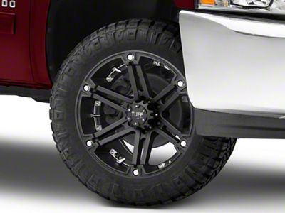 Tuff A.T. T01 Flat Black with Chrome Inserts 6-Lug Wheel; 20x9; 10mm Offset (07-13 Silverado 1500)