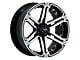 Tuff A.T. T01 Flat Black with Machined Face and Chrome Inserts 6-Lug Wheel; 20x9; -13mm Offset (07-13 Silverado 1500)