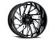 Tuff A.T. T4B Gloss Black with Milled Spokes 6-Lug Wheel; Right Directional; 22x12; -45mm Offset (07-13 Silverado 1500)