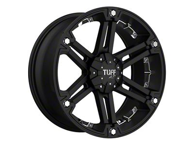 Tuff A.T. T01 Flat Black with Chrome Inserts 6-Lug Wheel; 17x8; -13mm Offset (07-14 Tahoe)