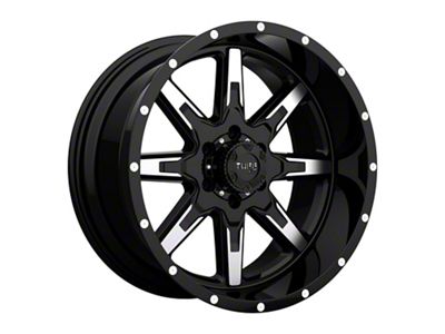 Tuff A.T. T15 Gloss Black with Machined Face 6-Lug Wheel; 20x10; -19mm Offset (07-14 Tahoe)