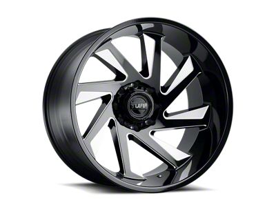 Tuff A.T. T1B Gloss Black with Milled Spokes 6-Lug Wheel; Right Directional; 22x12; -45mm Offset (07-14 Tahoe)